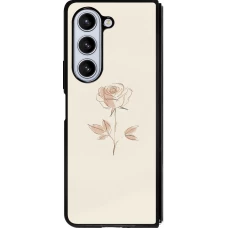 Coque Samsung Galaxy Z Fold5 - Silicone rigide noir Sable Rose Minimaliste