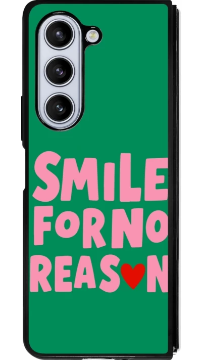 Coque Samsung Galaxy Z Fold5 - Silicone rigide noir Smile for no reason 2026