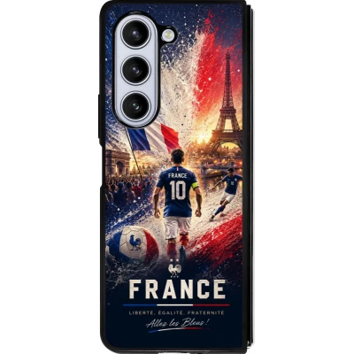 Coque Samsung Galaxy Z Fold5 - Silicone rigide noir Football France splash 2026