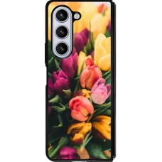 Coque Samsung Galaxy Z Fold5 - Silicone rigide noir Bouquet of tulips Spring 2026