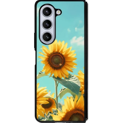 Coque Samsung Galaxy Z Fold5 - Silicone rigide noir Sunflowers Summer 2026