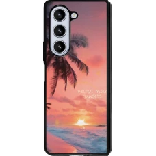 Coque Samsung Galaxy Z Fold5 - Silicone rigide noir Watch more sunsets Summer 2026