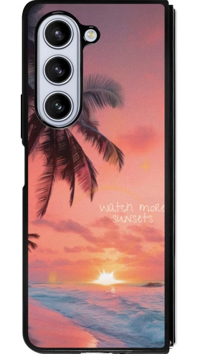 Coque Samsung Galaxy Z Fold5 - Silicone rigide noir Watch more sunsets Summer 2026
