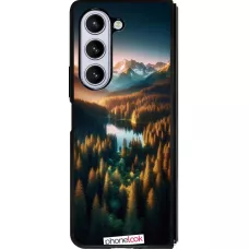 Coque Samsung Galaxy Z Fold5 - Silicone rigide noir Sunset Forest Lake