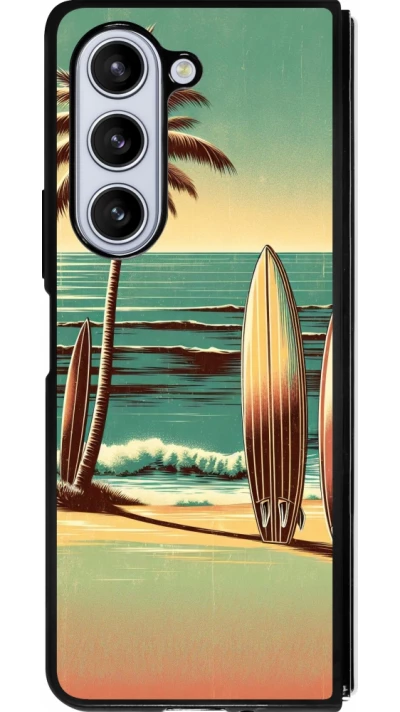Coque Samsung Galaxy Z Fold5 - Silicone rigide noir Surf Paradise