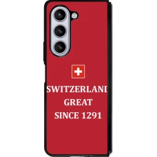 Coque Samsung Galaxy Z Fold5 - Silicone rigide noir Switzerland Great Since 1291