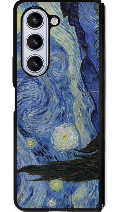 Coque Samsung Galaxy Z Fold5 - Silicone rigide noir Tableau art - La Nuit étoilée - Van Gogh