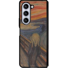 Coque Samsung Galaxy Z Fold5 - Silicone rigide noir Tableau art - Le Cri - Edvard Munch