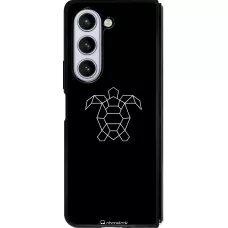 Samsung Galaxy Z Fold5 Case Hülle - Silikon schwarz Turtles lines on black