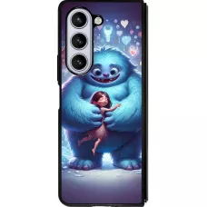 Coque Samsung Galaxy Z Fold5 - Silicone rigide noir Valentine 2024 Fluffy Love