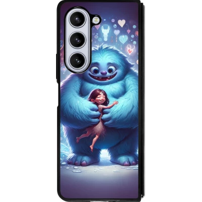Coque Samsung Galaxy Z Fold5 - Silicone rigide noir Valentine 2024 Fluffy Love