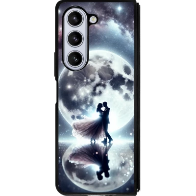 Samsung Galaxy Z Fold5 Case Hülle - Silikon schwarz Valentin 2024 Liebe unter dem Mond