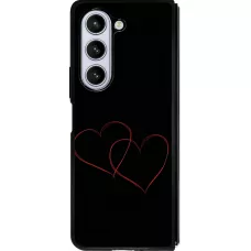 Coque Samsung Galaxy Z Fold5 - Silicone rigide noir Valentine 2023 attached heart