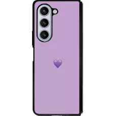 Coque Samsung Galaxy Z Fold5 - Silicone rigide noir Valentine 2023 purpule single heart