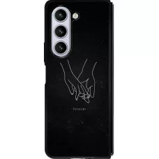 Samsung Galaxy Z Fold5 Case Hülle - Silikon schwarz Valentine 2023 hands forever