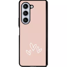 Samsung Galaxy Z Fold5 Case Hülle - Silikon schwarz Valentine 2023 three minimalist hearts