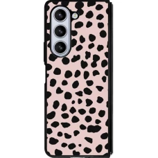 Coque Samsung Galaxy Z Fold5 - Silicone rigide noir Wild Leopard Pink