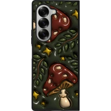 Coque Samsung Galaxy Z Fold6 - Silicone rigide noir Autumn 26 3D mushrooms