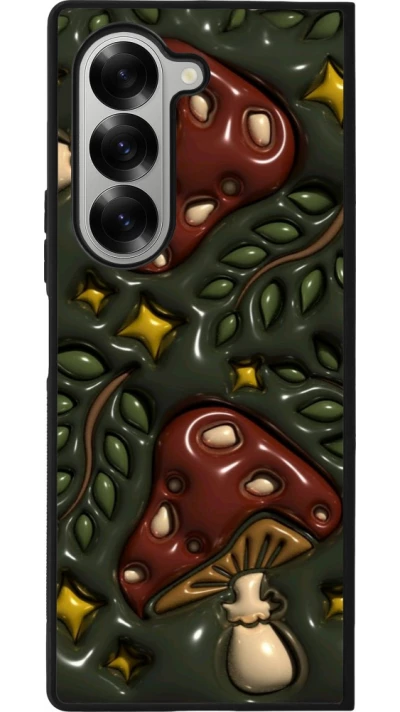 Coque Samsung Galaxy Z Fold6 - Silicone rigide noir Autumn 26 3D mushrooms
