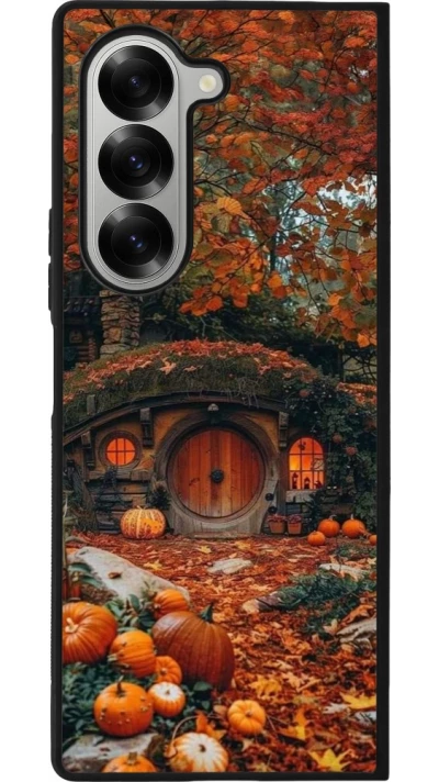 Coque Samsung Galaxy Z Fold6 - Silicone rigide noir Autumn 26 Hobbit house