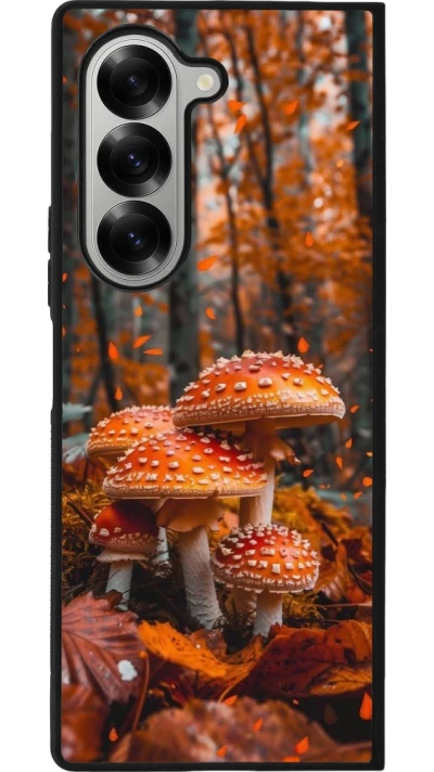 Coque Samsung Galaxy Z Fold6 - Silicone rigide noir Autumn 26 Mushrooms in the woods