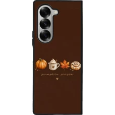 Coque Samsung Galaxy Z Fold6 - Silicone rigide noir Autumn 26 Pumpkin season