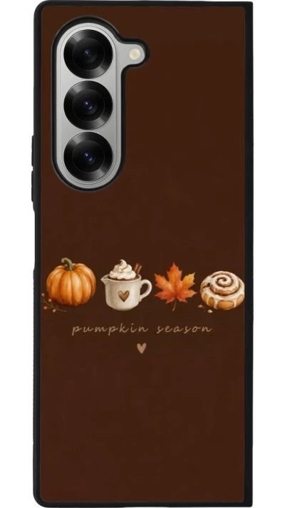Coque Samsung Galaxy Z Fold6 - Silicone rigide noir Autumn 26 Pumpkin season