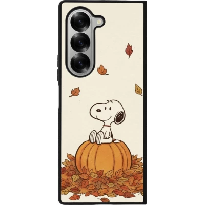 Coque Samsung Galaxy Z Fold6 - Silicone rigide noir Autumn 26 Snoopy autumn