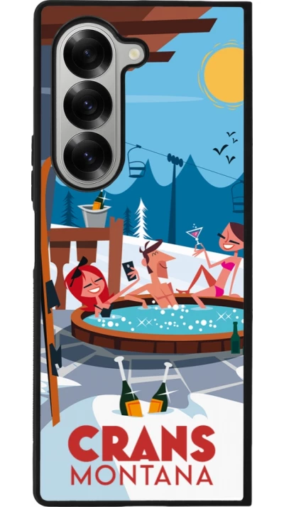 Samsung Galaxy Z Fold6 Case Hülle - Silikon schwarz Crans-Montana Mountain Jacuzzi