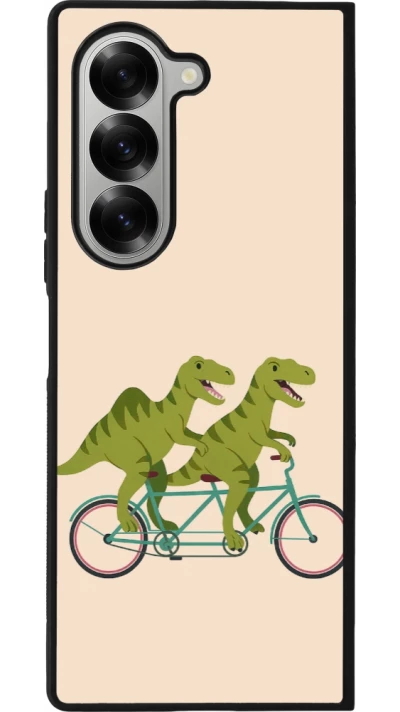 Samsung Galaxy Z Fold6 Case Hülle - Silikon schwarz Dinosaurs on bikes 2026