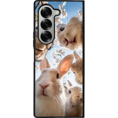 Samsung Galaxy Z Fold6 Case Hülle - Silikon schwarz Easter 2026 Rabbits