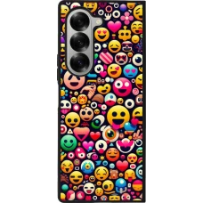 Samsung Galaxy Z Fold6 Case Hülle - Silikon schwarz Emoji Mix Farbe