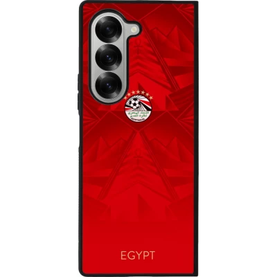 Coque Samsung Galaxy Z Fold6 - Silicone rigide noir Maillot de football Égypte 2026 personnalisable