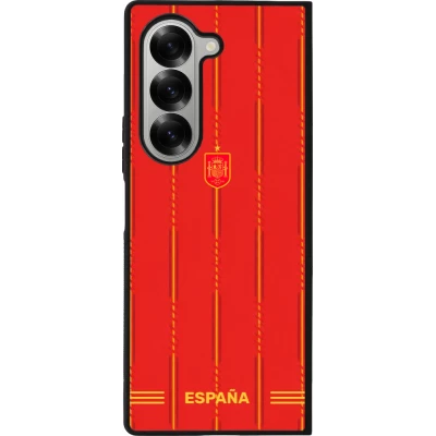 Coque Samsung Galaxy Z Fold6 - Silicone rigide noir Maillot de football Espagne 2026 personnalisable