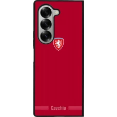 Coque Samsung Galaxy Z Fold6 - Silicone rigide noir Maillot de football Répuplique Tchèque 2026 personnalisable