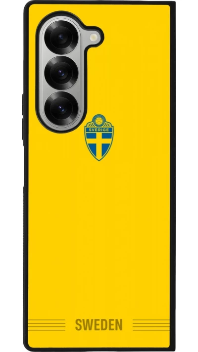 Coque Samsung Galaxy Z Fold6 - Silicone rigide noir Maillot de football Suède 2026 personnalisable