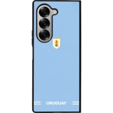 Coque Samsung Galaxy Z Fold6 - Silicone rigide noir Maillot de football Uruguay 2026 personnalisable