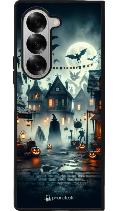 Samsung Galaxy Z Fold6 Case Hülle - Silikon schwarz Halloween Spukstadt