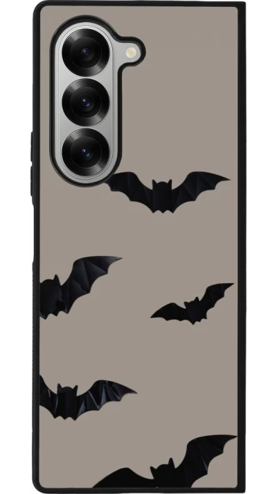 Coque Samsung Galaxy Z Fold6 - Silicone rigide noir Halloween 2026 Bats
