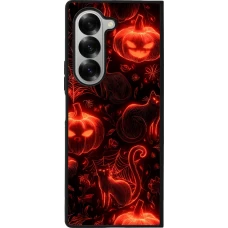 Coque Samsung Galaxy Z Fold6 - Silicone rigide noir Halloween 2026 Pattern Halloween