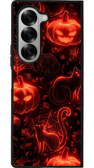 Coque Samsung Galaxy Z Fold6 - Silicone rigide noir Halloween 2026 Pattern Halloween