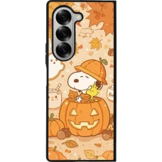 Coque Samsung Galaxy Z Fold6 - Silicone rigide noir Halloween 2026 Snoopy Halloween