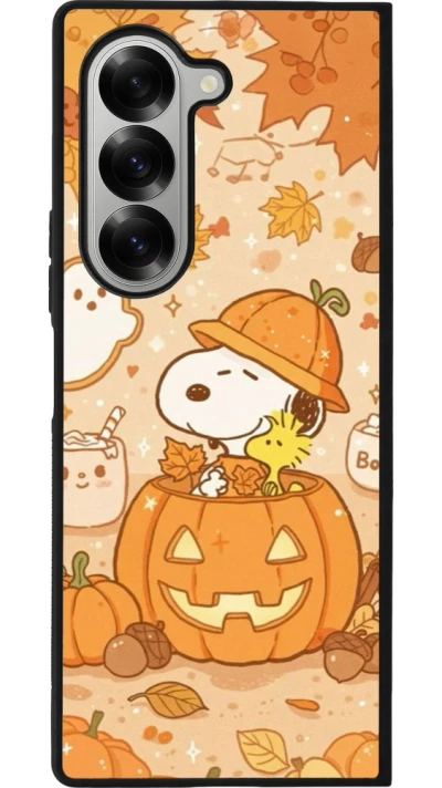 Coque Samsung Galaxy Z Fold6 - Silicone rigide noir Halloween 2026 Snoopy Halloween