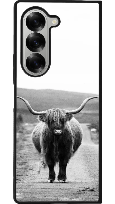 Samsung Galaxy Z Fold6 Case Hülle - Silikon schwarz Highland cattle