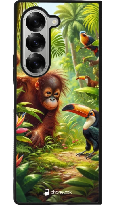 Samsung Galaxy Z Fold6 Case Hülle - Silikon schwarz Tropischer Dschungel Tayrona