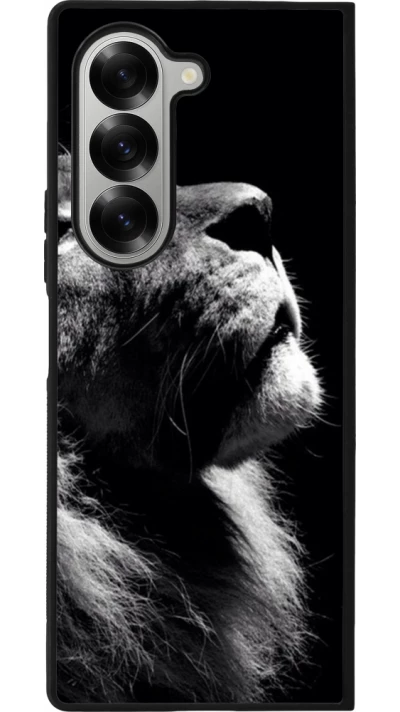 Samsung Galaxy Z Fold6 Case Hülle - Silikon schwarz Lion looking up