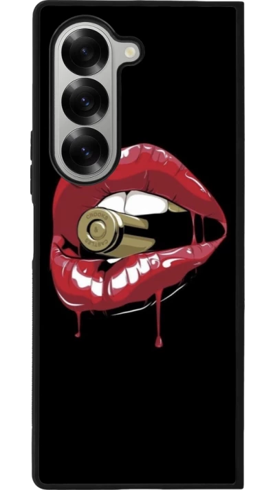 Samsung Galaxy Z Fold6 Case Hülle - Silikon schwarz Lips bullet
