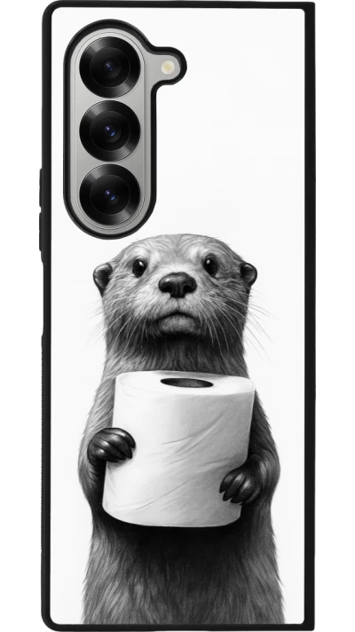 Samsung Galaxy Z Fold6 Case Hülle - Silikon schwarz Otter Toilettenpapier