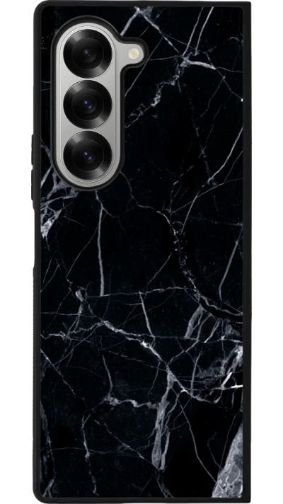 Coque Samsung Galaxy Z Fold6 - Silicone rigide noir Marble Black 01