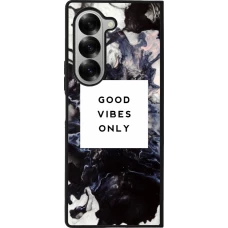 Coque Samsung Galaxy Z Fold6 - Silicone rigide noir Marble Good Vibes Only